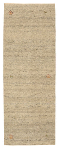 Tapis de couloir Tapis Gabbeh - Loribaft Indus - 241 x 85 cm - beige foncé