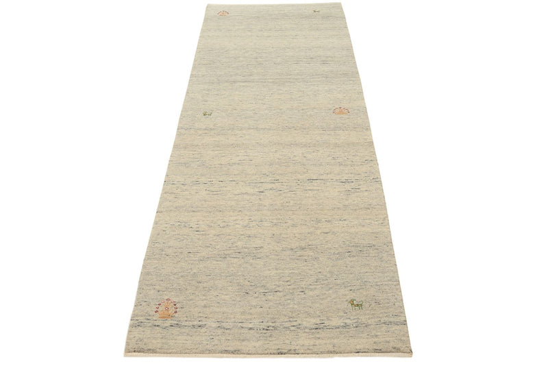 Tapis de couloir Tapis Gabbeh - Loribaft Indus - 241 x 85 cm - beige foncé