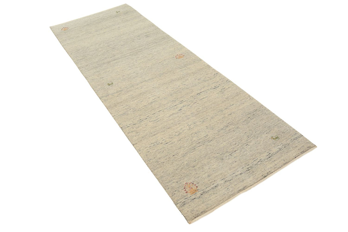 Tapis de couloir Tapis Gabbeh - Loribaft Indus - 241 x 85 cm - beige foncé