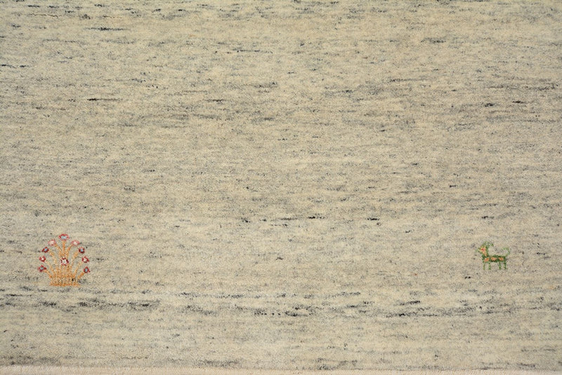 Tapis de couloir Tapis Gabbeh - Loribaft Indus - 241 x 85 cm - beige foncé