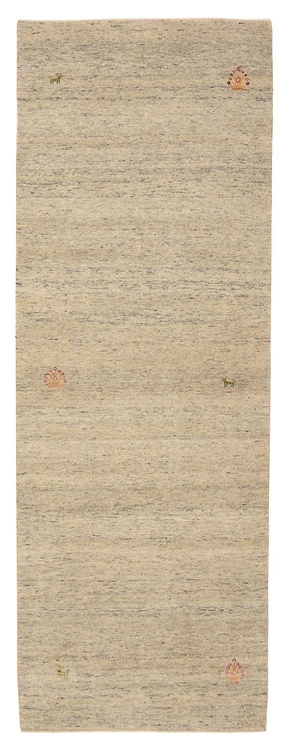 Tapis de couloir Tapis Gabbeh - Loribaft Indus - 237 x 82 cm - beige foncé