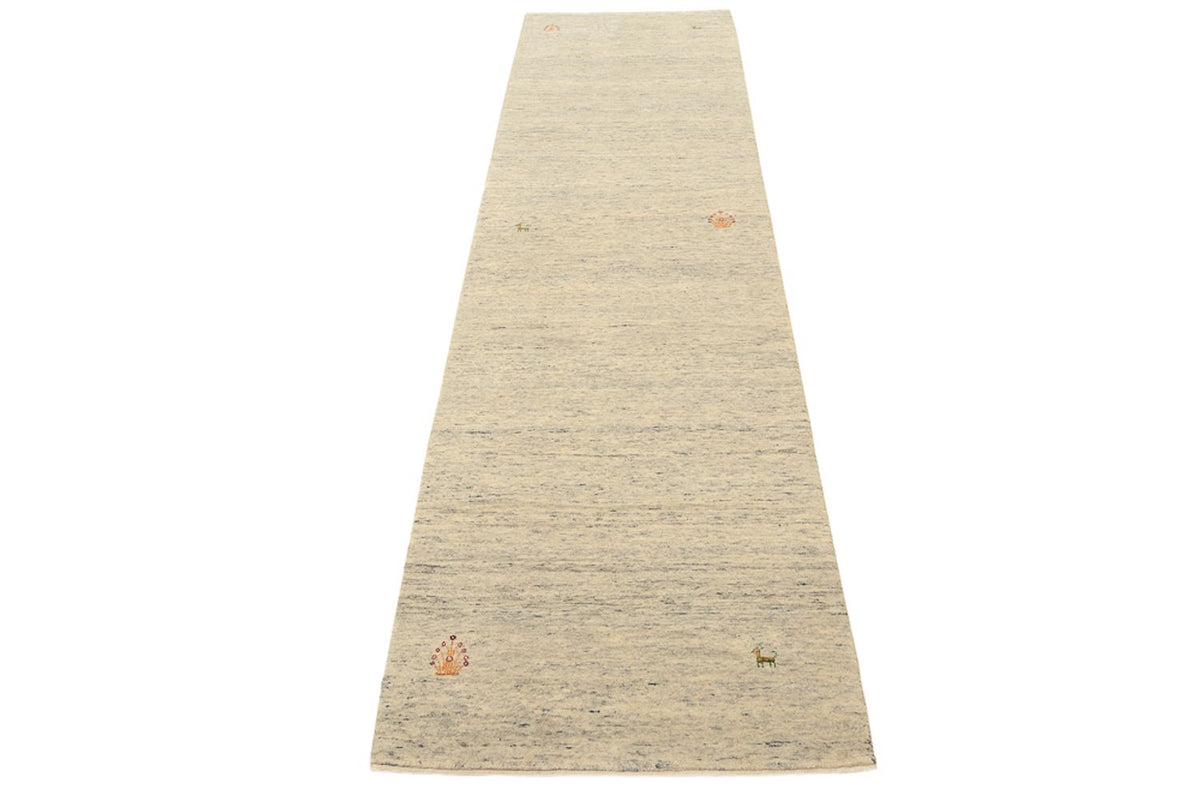 Tapis de couloir Tapis Gabbeh - Loribaft Indus - 295 x 80 cm - beige foncé