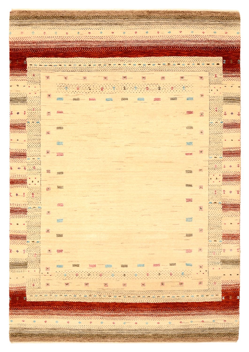 Tapis Gabbeh - Loribaft Indus - 152 x 106 cm - beige clair