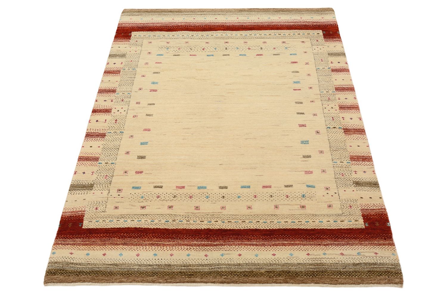 Tapis Gabbeh - Loribaft Indus - 152 x 106 cm - beige clair