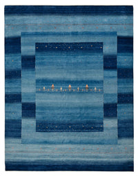 Tapis Gabbeh - Loribaft Indus - 329 x 253 cm - bleu de mer