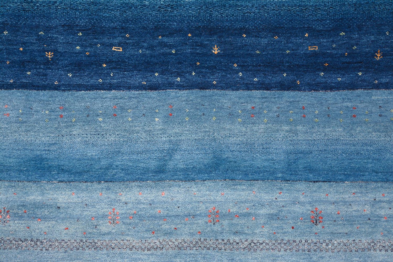 Tapis Gabbeh - Loribaft Indus - 329 x 253 cm - bleu de mer