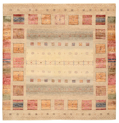 Tapis Gabbeh - Loribaft Indus carré  - 204 x 202 cm - beige clair
