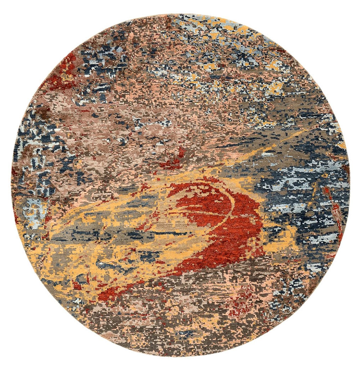 Tapis design ronde  - 182 x 180 cm - multicolore