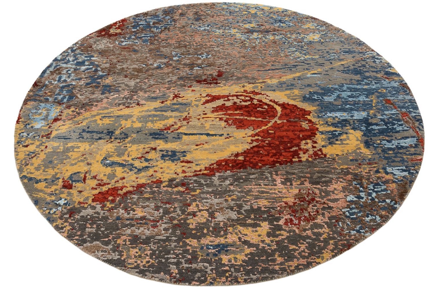 Tapis design ronde  - 182 x 180 cm - multicolore