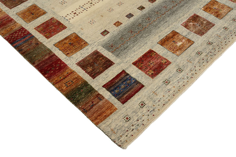 Tapis Gabbeh - Loribaft Indus carré  - 206 x 205 cm - multicolore