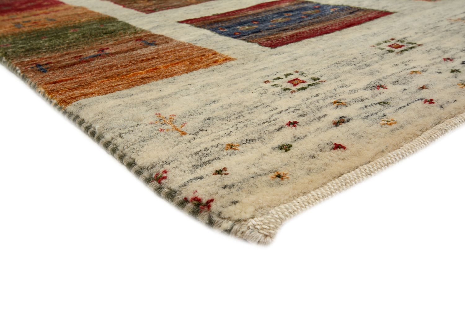 Tapis Gabbeh - Loribaft Indus carré  - 206 x 205 cm - multicolore