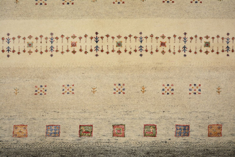 Tapis Gabbeh - Loribaft Indus carré  - 206 x 205 cm - multicolore