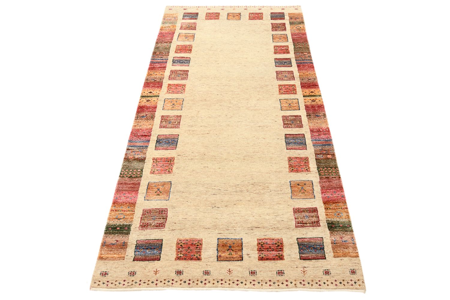 Tapis de couloir Tapis Gabbeh - Loribaft Indus - 202 x 94 cm - multicolore