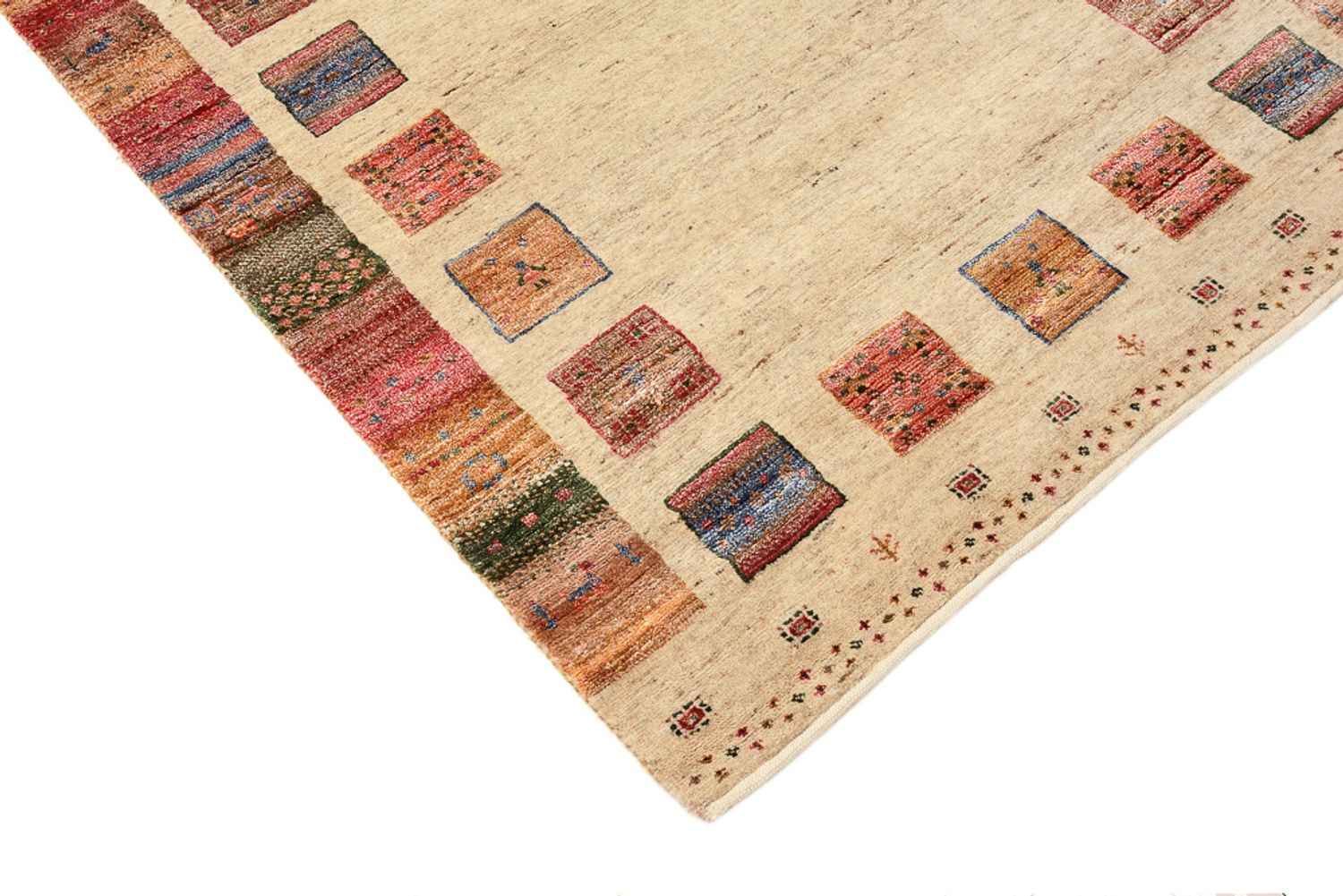 Tapis de couloir Tapis Gabbeh - Loribaft Indus - 202 x 94 cm - multicolore
