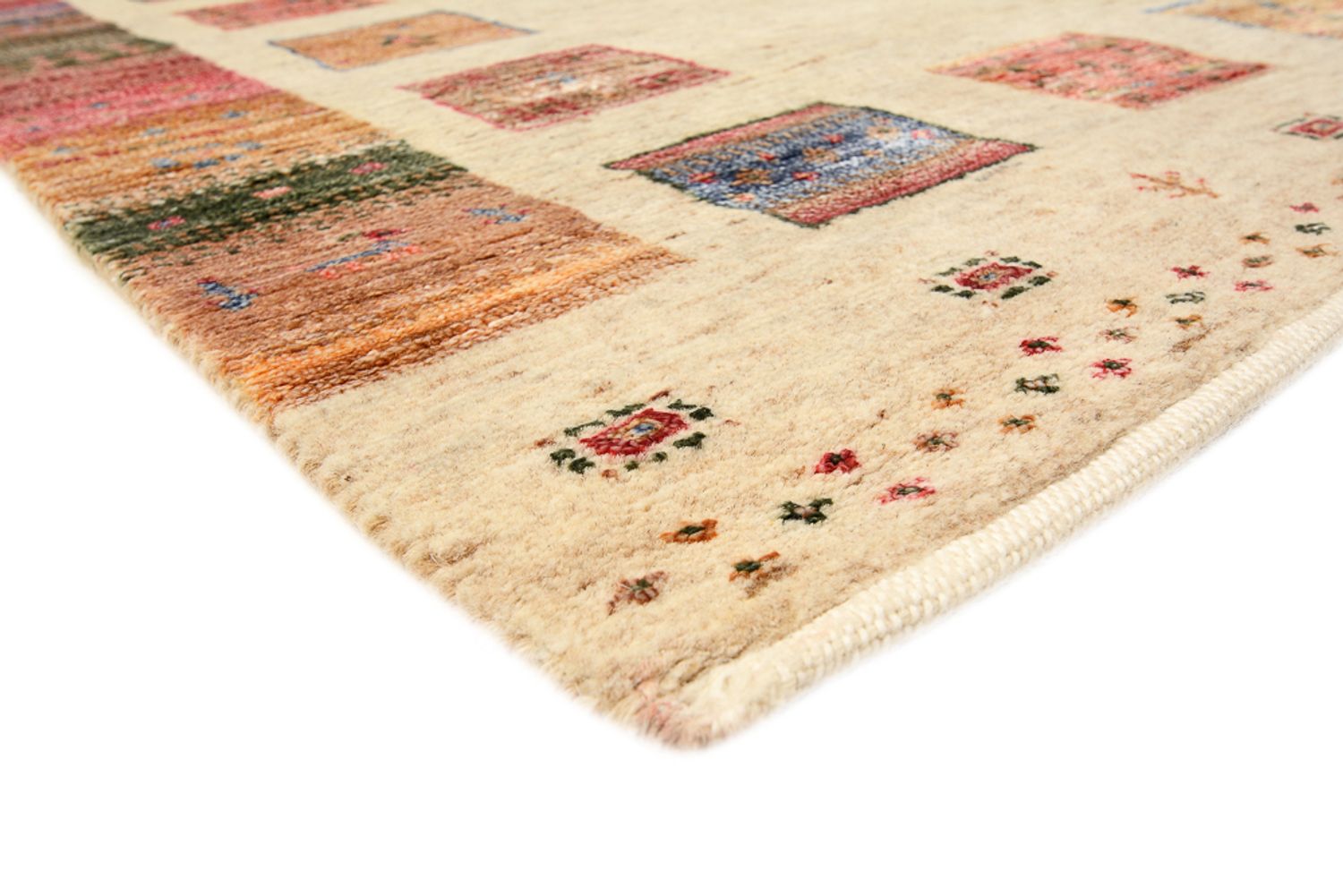 Tapis de couloir Tapis Gabbeh - Loribaft Indus - 202 x 94 cm - multicolore