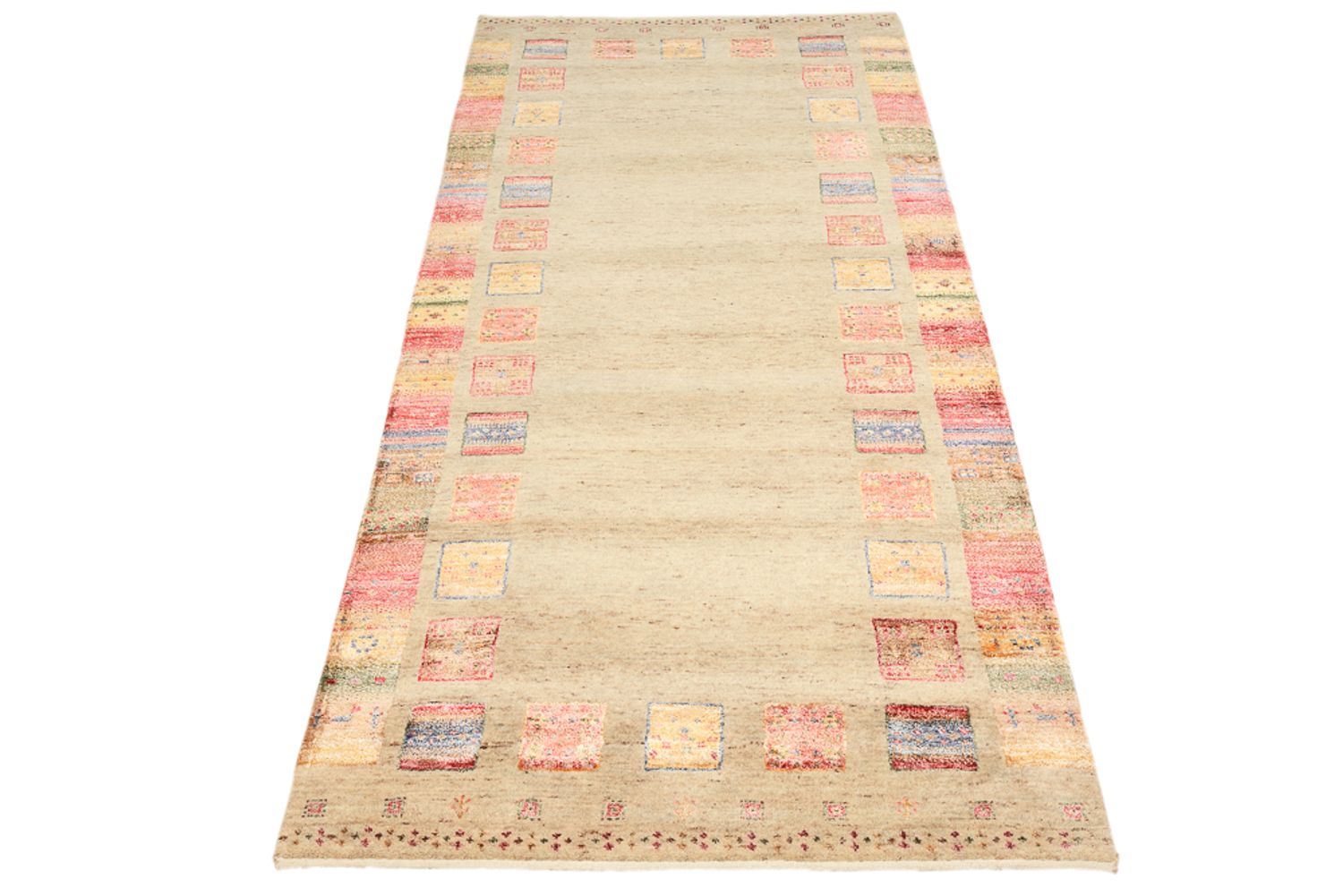 Tapis de couloir Tapis Gabbeh - Loribaft Indus - 202 x 94 cm - multicolore