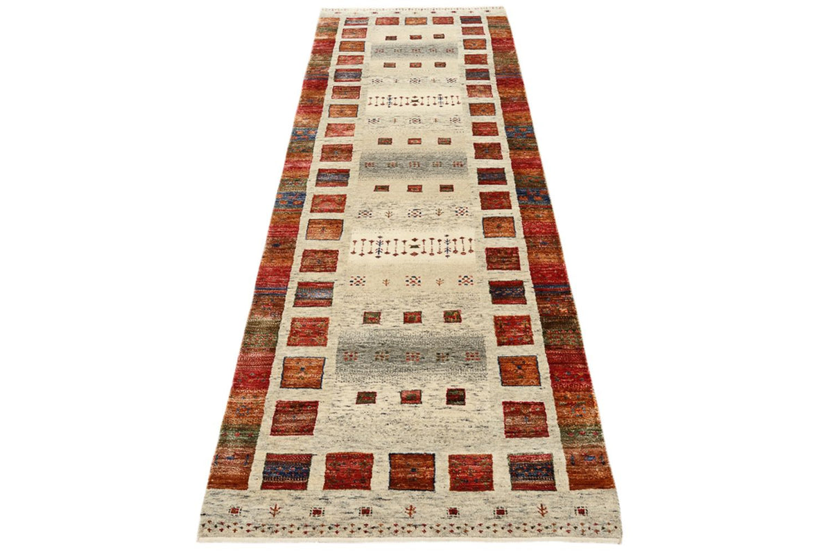 Tapis de couloir Tapis Gabbeh - Loribaft Indus - 256 x 84 cm - multicolore