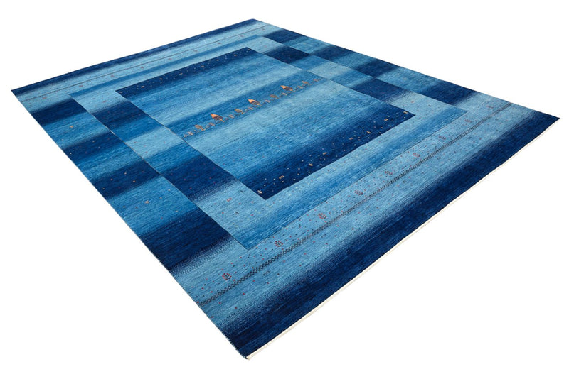 Tapis Gabbeh - Loribaft Indus - 303 x 241 cm - bleu de mer