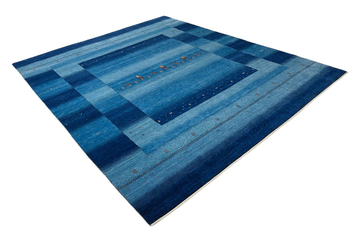 Tapis Gabbeh - Loribaft Indus - 299 x 250 cm - bleu de mer