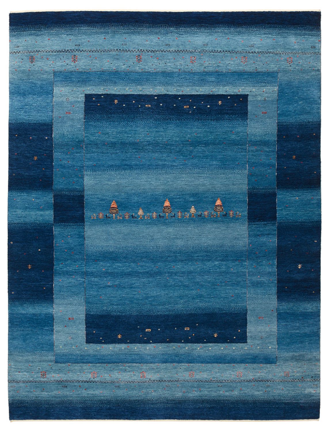 Tapis Gabbeh - Loribaft Indus - 232 x 177 cm - bleu de mer