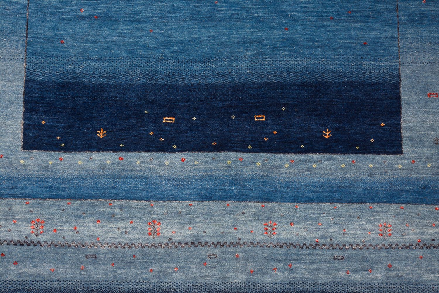 Tapis Gabbeh - Loribaft Indus - 232 x 177 cm - bleu de mer