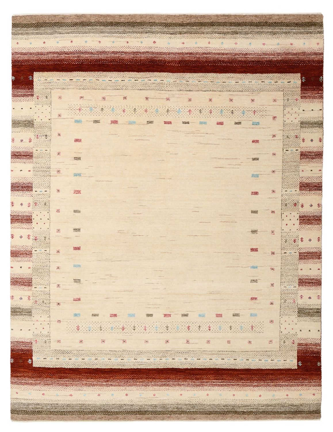 Tapis Gabbeh - Loribaft Indus - 199 x 155 cm - beige clair