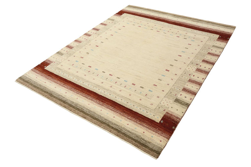 Tapis Gabbeh - Loribaft Indus - 199 x 155 cm - beige clair