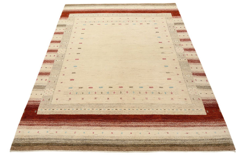 Tapis Gabbeh - Loribaft Indus - 205 x 152 cm - beige clair