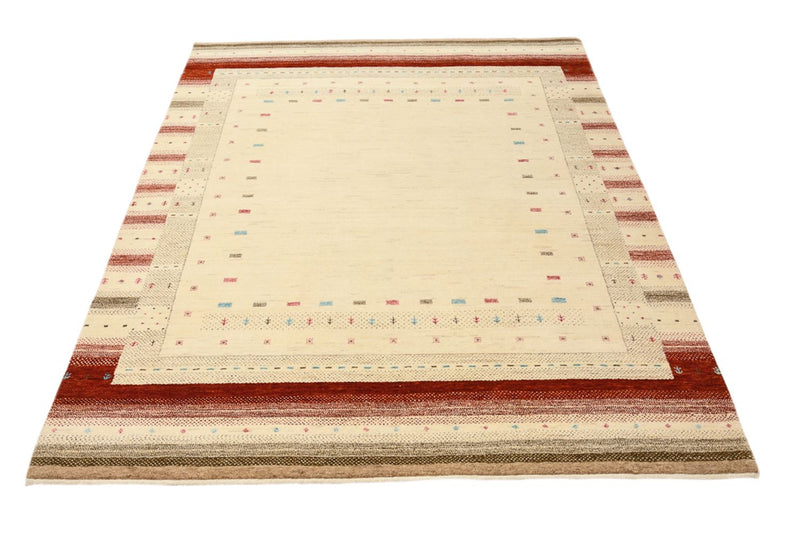 Tapis Gabbeh - Loribaft Indus - 198 x 156 cm - beige clair
