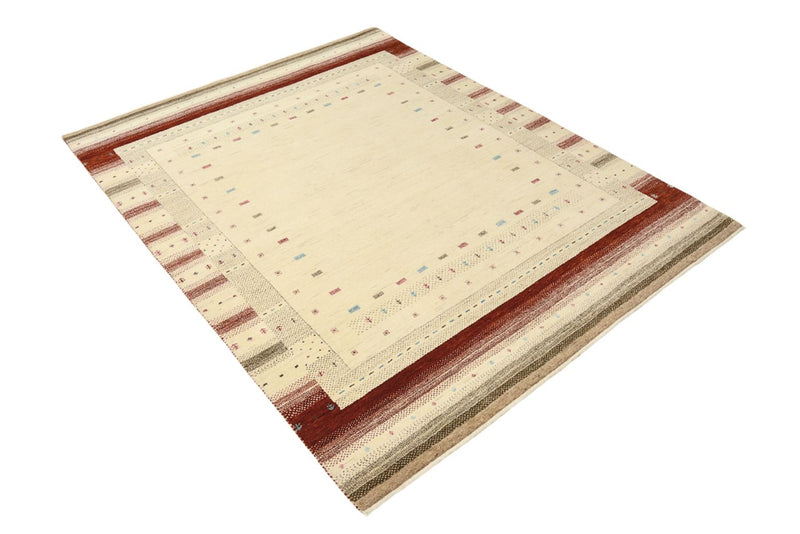 Tapis Gabbeh - Loribaft Indus - 198 x 156 cm - beige clair