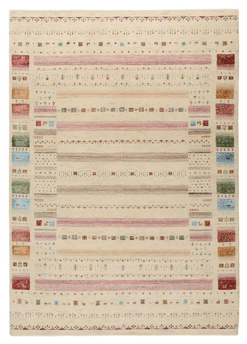 Tapis Gabbeh - Loribaft Indus - 246 x 174 cm - beige clair