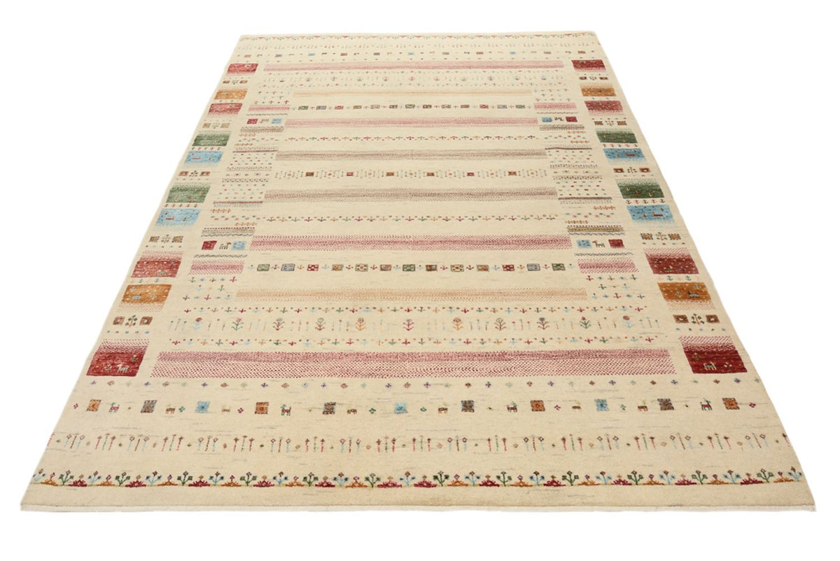 Tapis Gabbeh - Loribaft Indus - 246 x 174 cm - beige clair