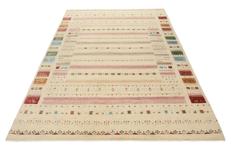 Tapis Gabbeh - Loribaft Indus - 246 x 174 cm - beige clair