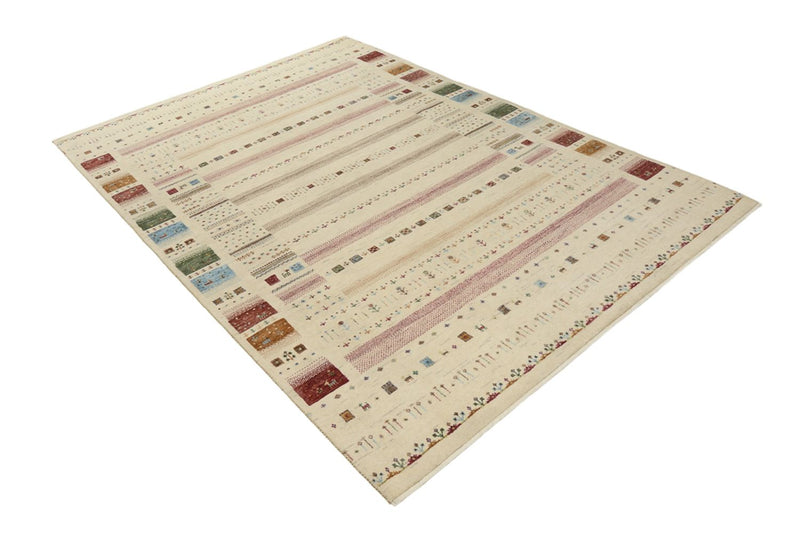 Tapis Gabbeh - Loribaft Indus - 246 x 174 cm - beige clair