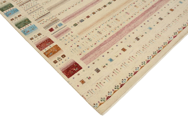 Tapis Gabbeh - Loribaft Indus - 246 x 174 cm - beige clair