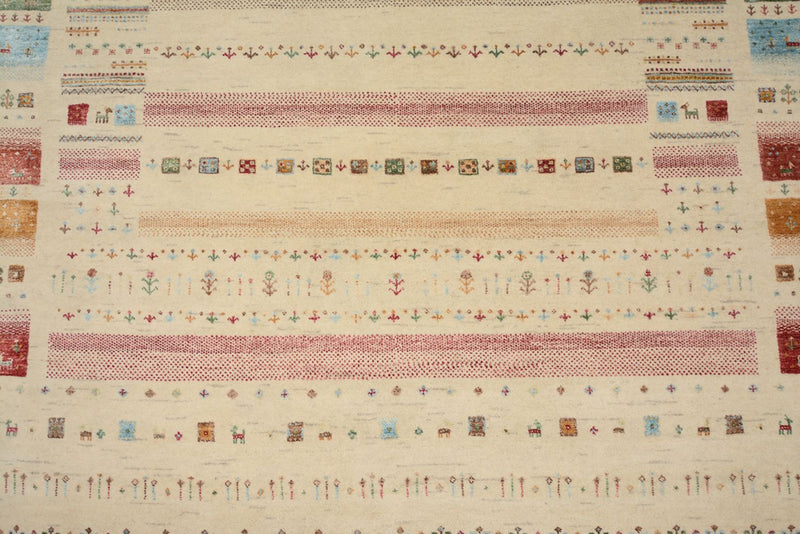 Tapis Gabbeh - Loribaft Indus - 246 x 174 cm - beige clair