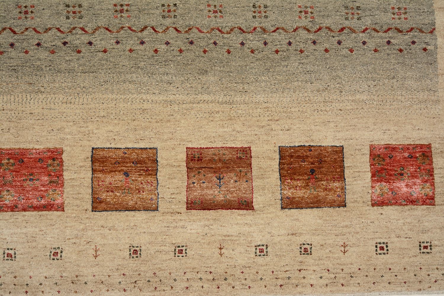 Tapis Gabbeh - Loribaft Indus - 306 x 205 cm - beige clair