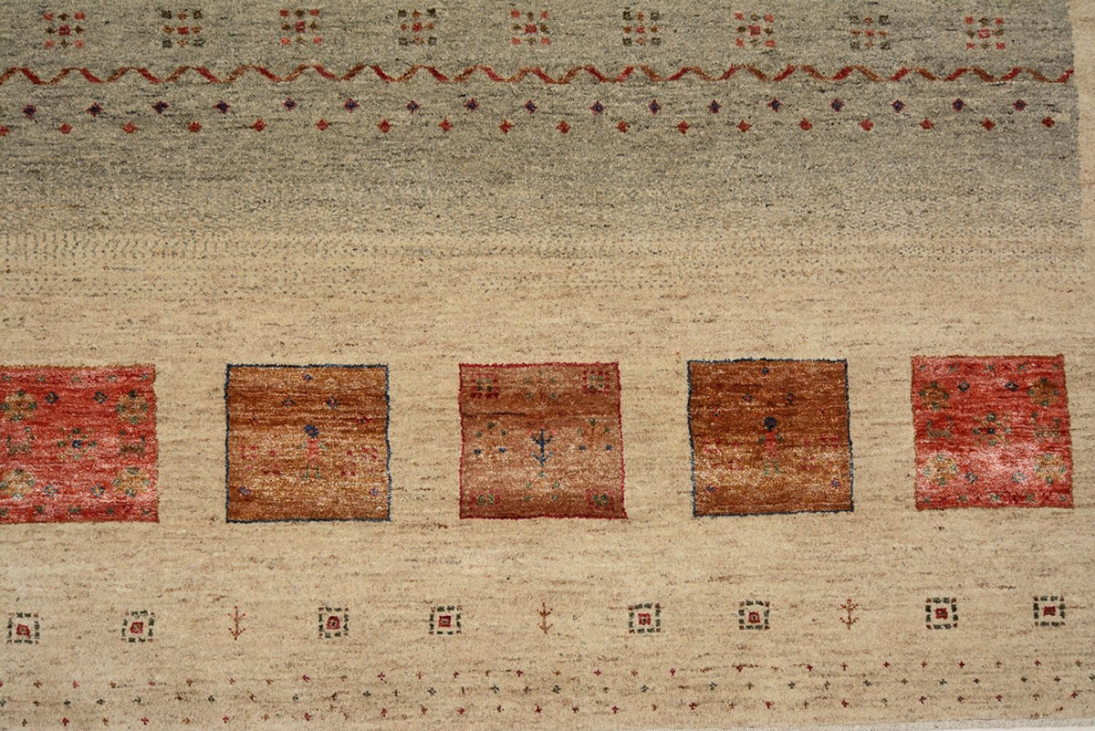 Tapis Gabbeh - Loribaft Indus - 306 x 205 cm - beige clair