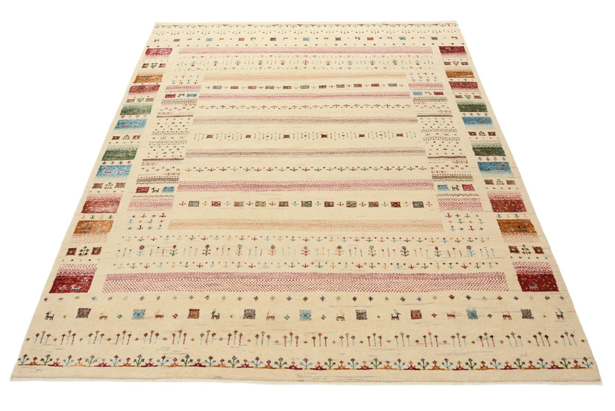 Tapis Gabbeh - Loribaft Indus - 201 x 155 cm - beige clair