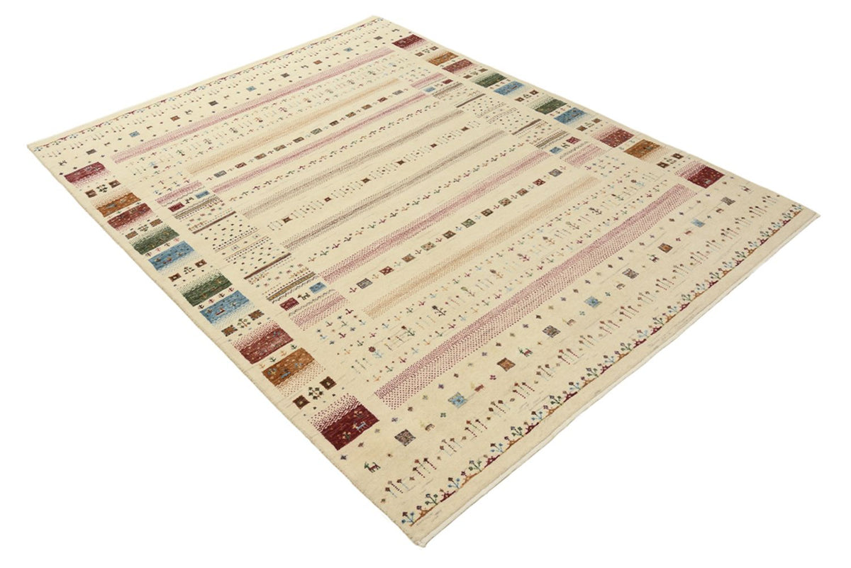 Tapis Gabbeh - Loribaft Indus - 201 x 155 cm - beige clair