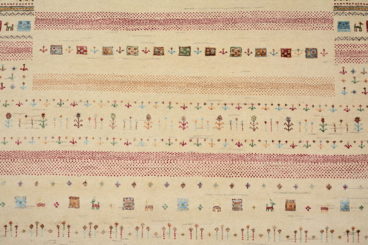 Tapis Gabbeh - Loribaft Indus - 201 x 155 cm - beige clair