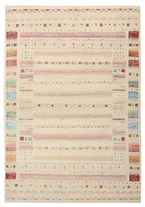 Tapis Gabbeh - Loribaft Indus - 206 x 149 cm - beige clair