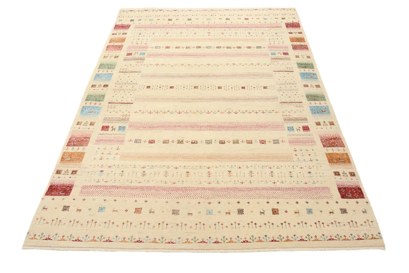 Tapis Gabbeh - Loribaft Indus - 206 x 149 cm - beige clair