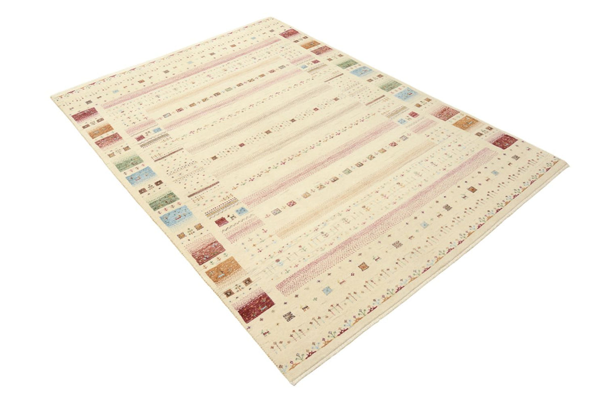 Tapis Gabbeh - Loribaft Indus - 206 x 149 cm - beige clair
