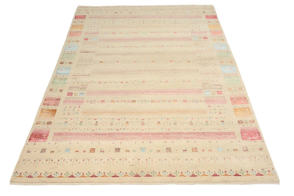 Tapis Gabbeh - Loribaft Indus - 206 x 149 cm - beige clair