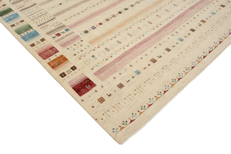 Tapis Gabbeh - Loribaft Indus - 304 x 203 cm - beige clair