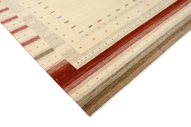 Tapis Gabbeh - Loribaft Indus - 300 x 254 cm - beige clair
