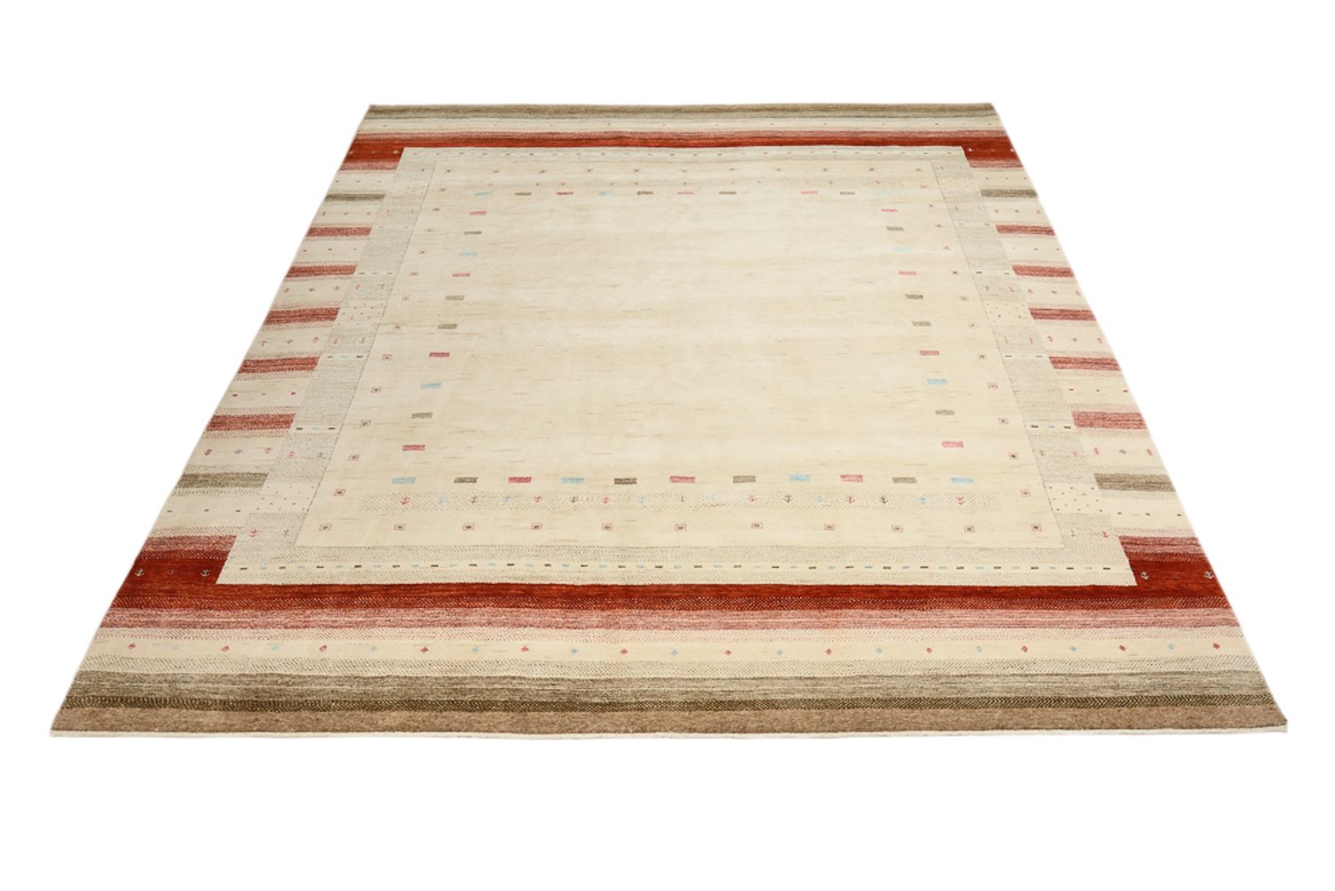 Tapis Gabbeh - Loribaft Indus - 300 x 254 cm - beige clair