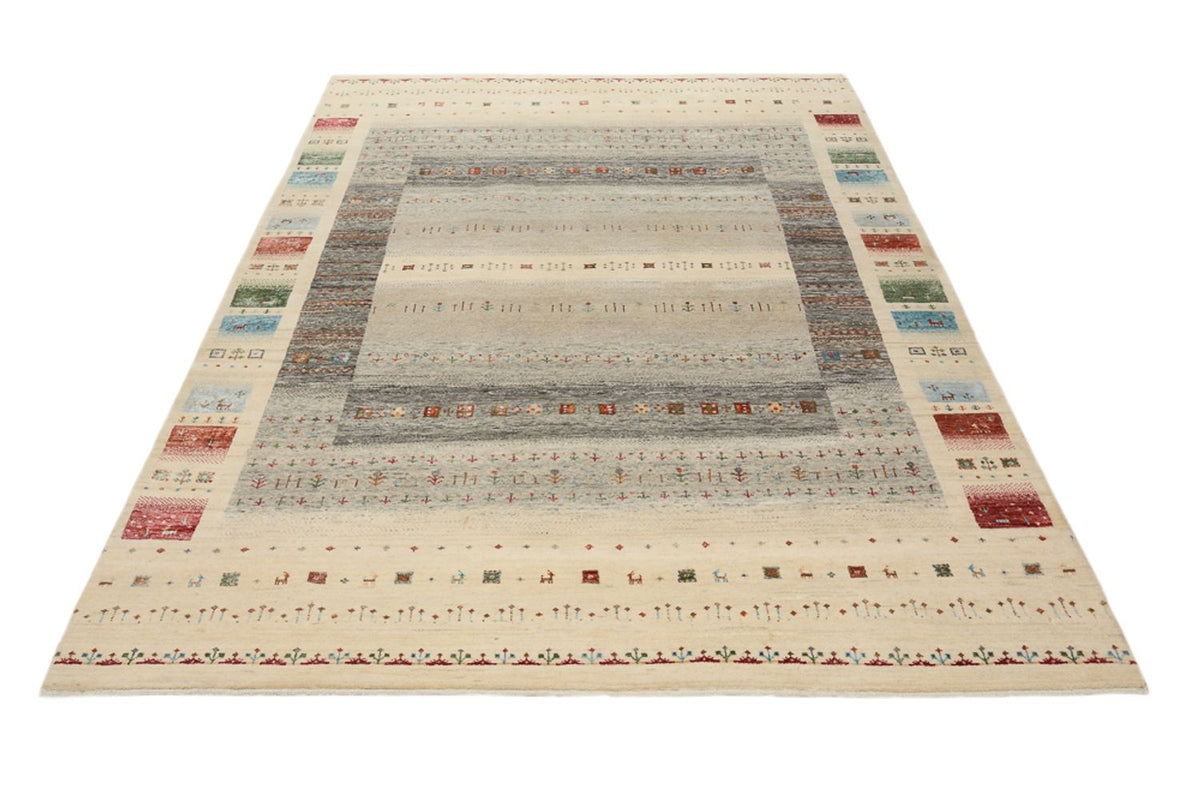 Tapis Gabbeh - Loribaft Indus - 244 x 177 cm - beige clair