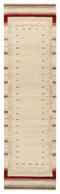 Tapis de couloir Tapis Gabbeh - Loribaft Indus - 298 x 83 cm - beige clair